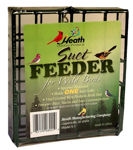 Heath Outdoor Products S-1-8 suet feeder, green, easy-fill front panel