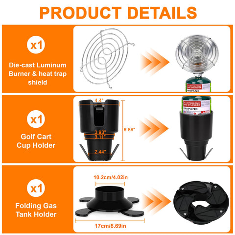 HEATHIVE Cordless propane heater runs on standard cylinders for true portability.