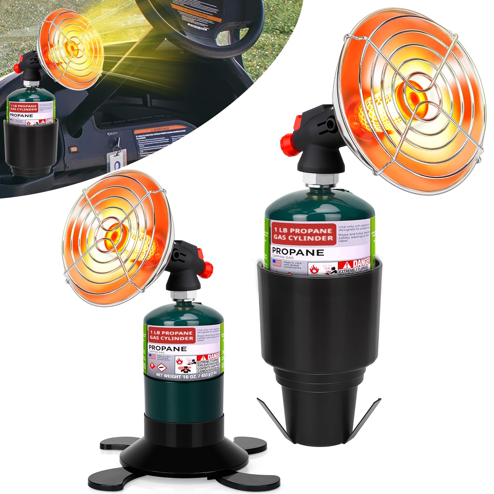 HEATHIVE Safe and stable heater guard reduces tipping on rough terrain.