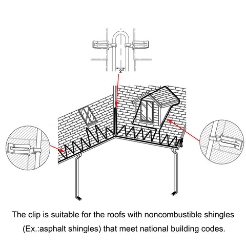 HEATIT 19-pack clips secure cables quickly along the roof edge.
