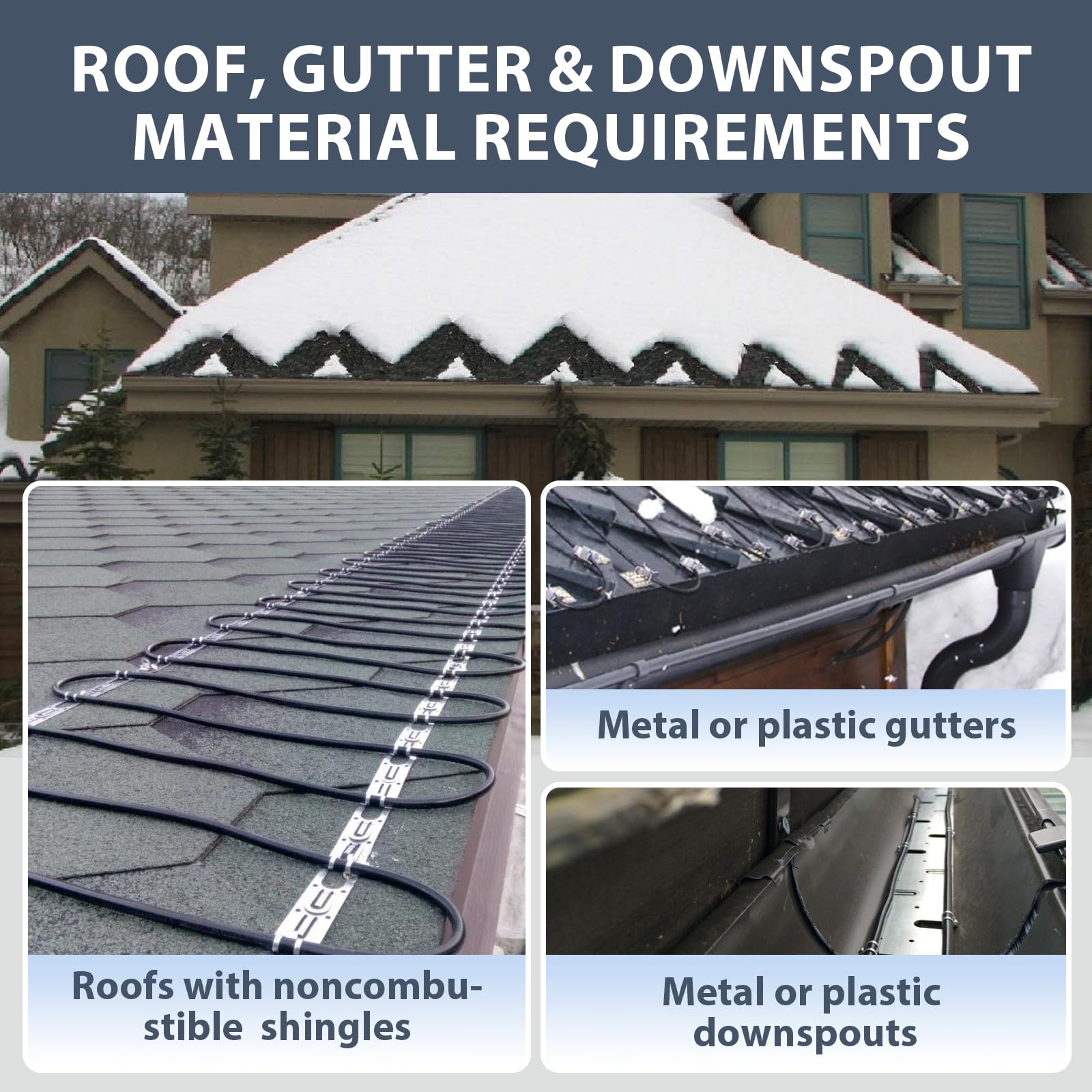 HEATIT HIRD prevents ice dams on roofs and gutters.
