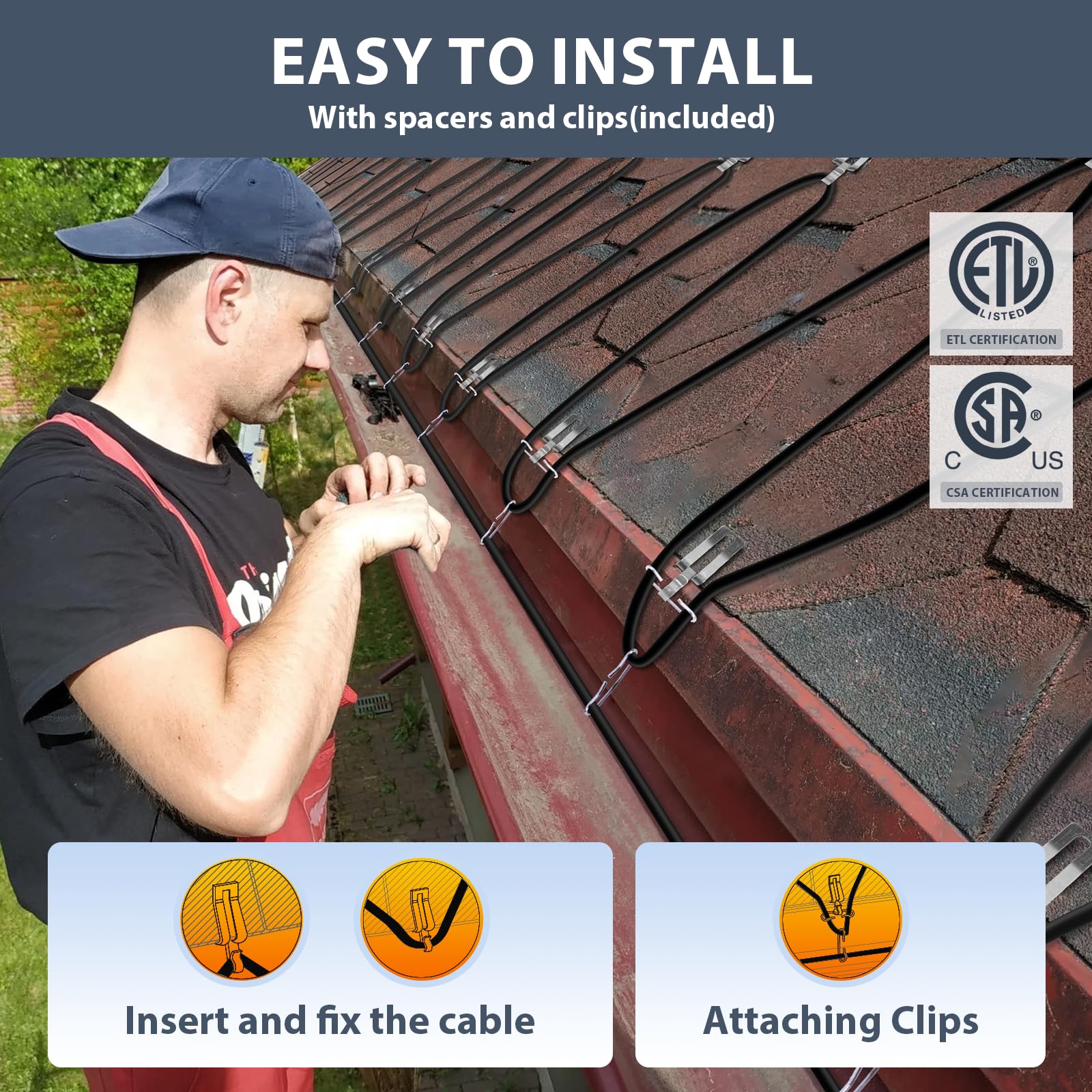 HEATIT HIRD installation kit shows clips and spacers for tidy setup.