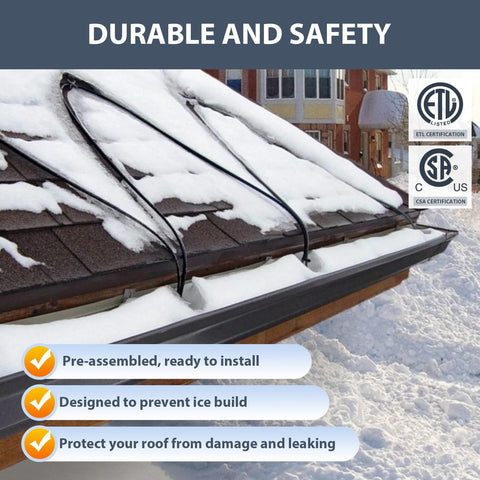 HEATIT HIRD compatible with metal or plastic gutters and inclined roofs.