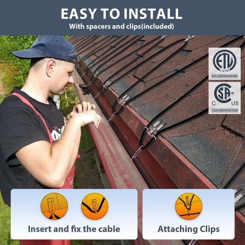 Heatit HIRD roof edge installation along eaves to prevent ice buildup