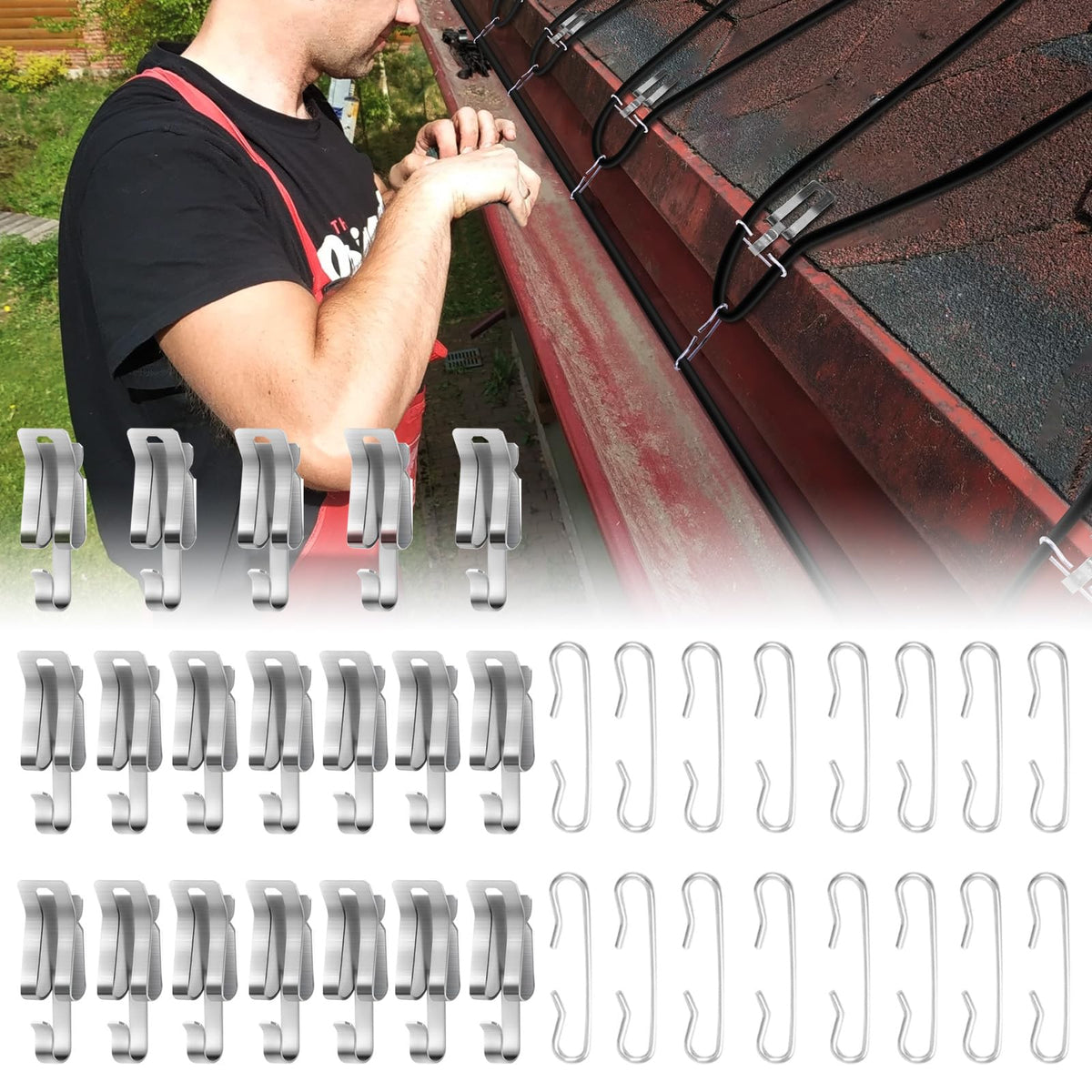 HEATIT roof de-icing cable kit assembly with durable aluminum hardware for secure installation.