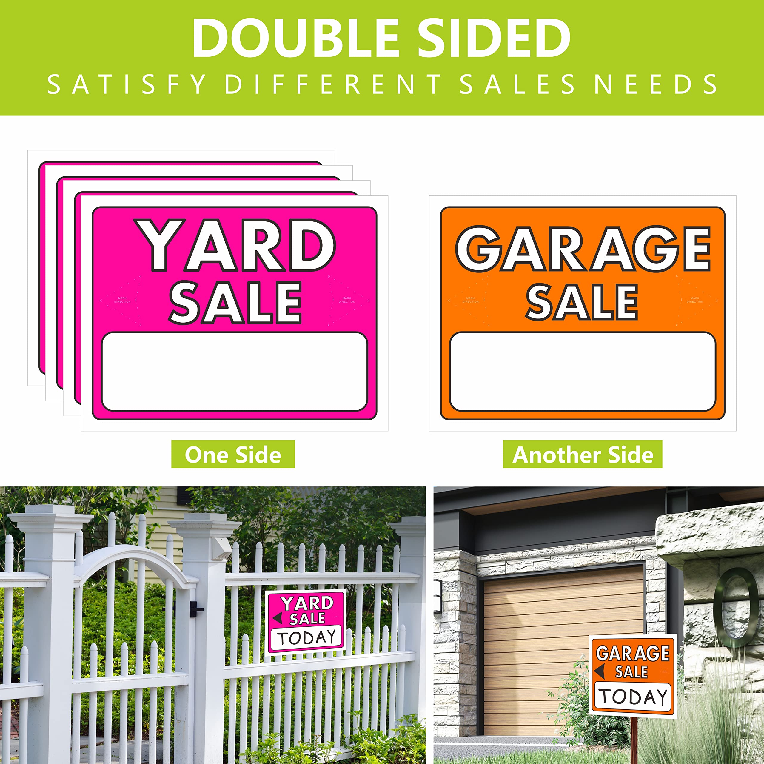 Hebayy all-weather plastic-coated signs built to resist sun and rain