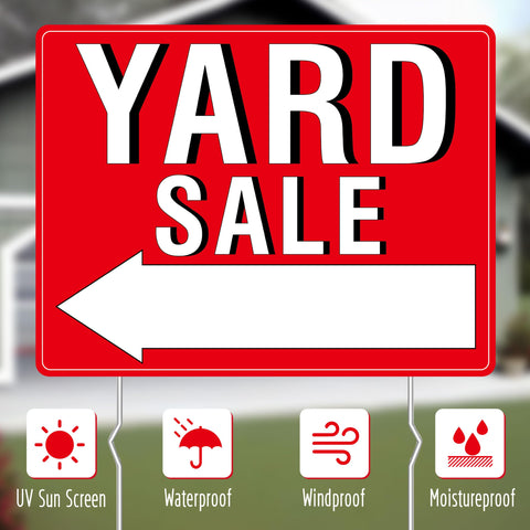 Hebayy yard sale sign double-sided design boosts attention from both directions