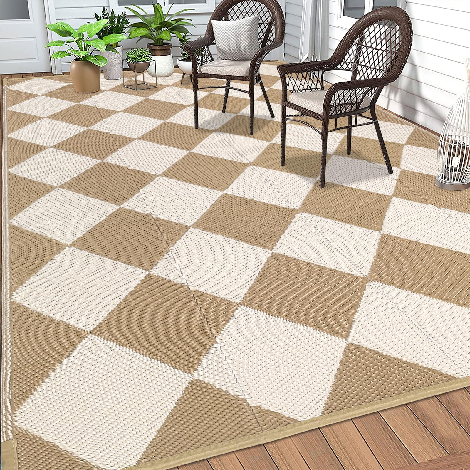 HEBE outdoor rug color options, multiple styles to match outdoor spaces.