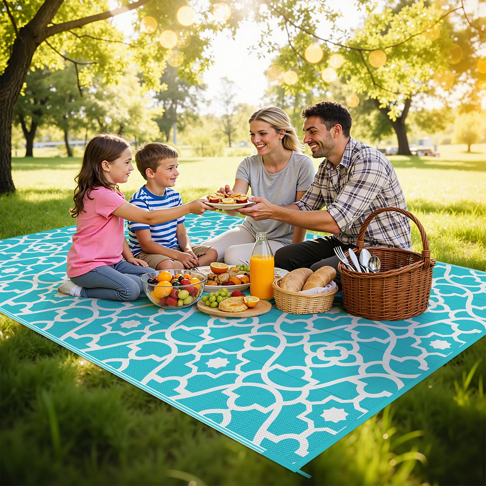 HEBE interior-exterior rug suits patios, decks, balconies with multiple sizes