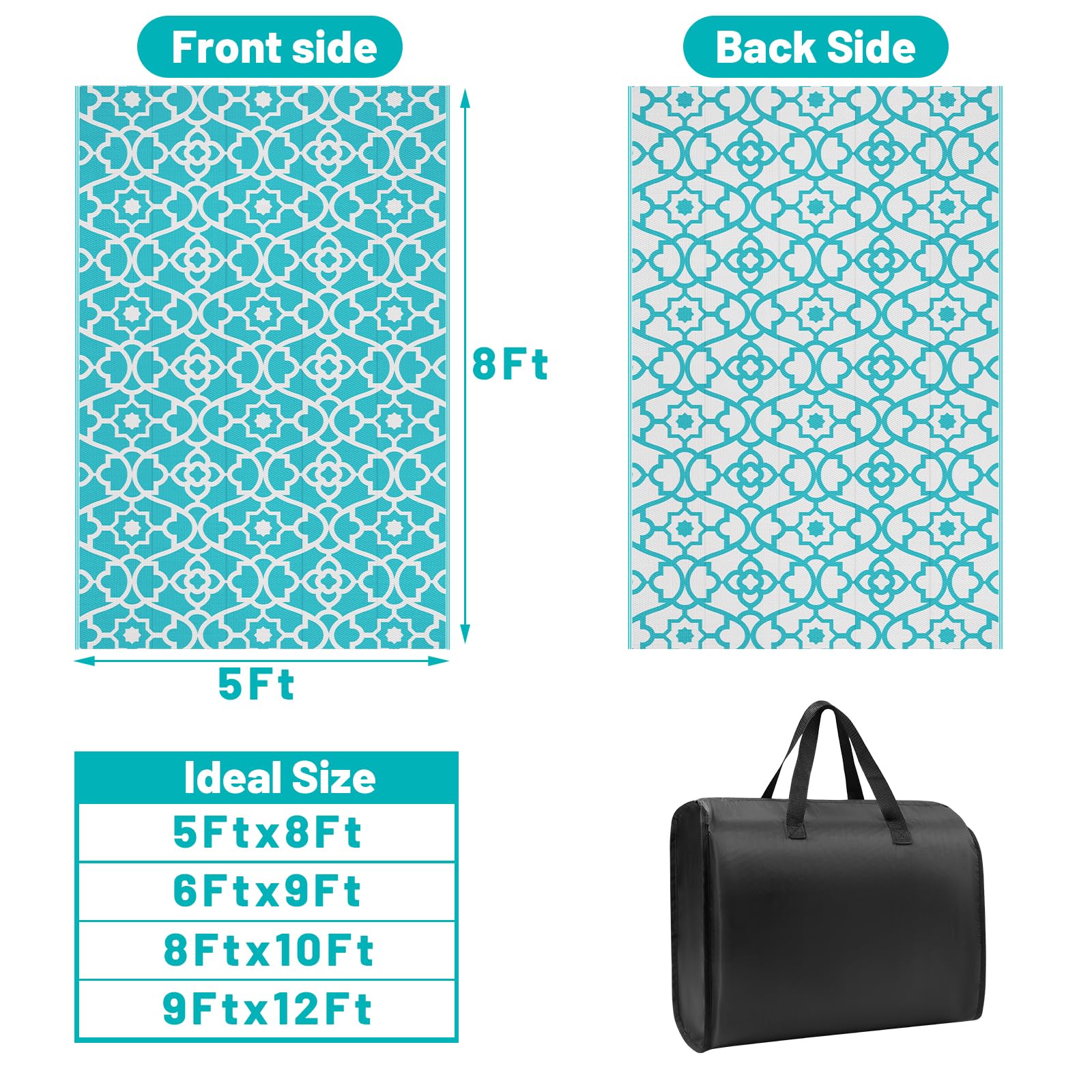 HEBE reversible outdoor rug with Moroccan patterns for refreshed decor