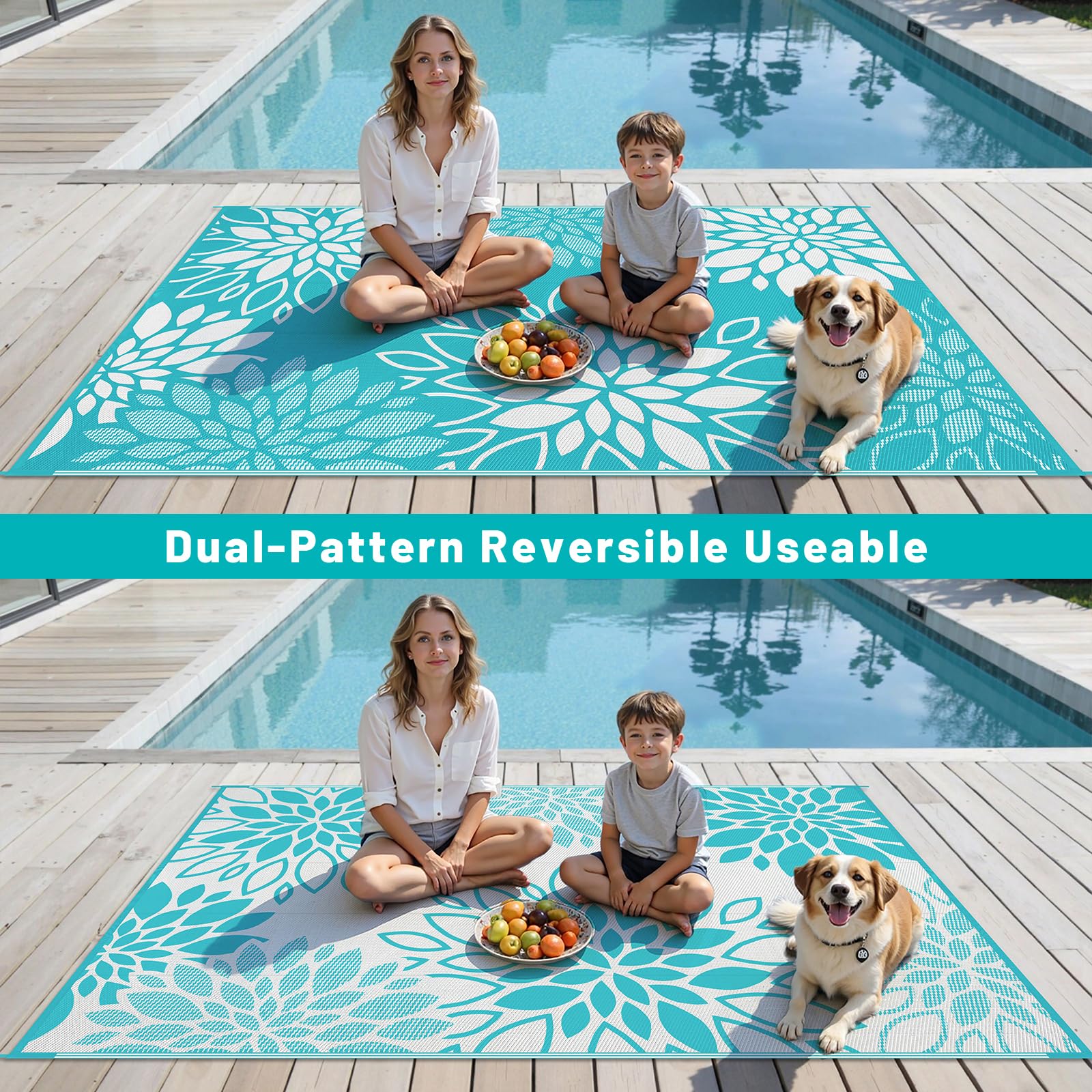 HEBE patio-deck-garden rug suited for outdoor dining and lounging