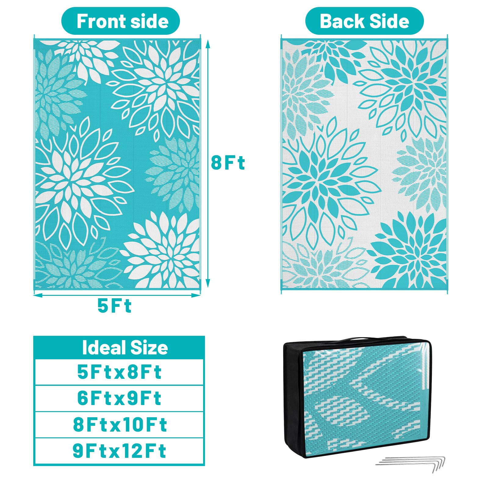 HEBE plastic-straw-weave rug with soft texture for barefoot comfort