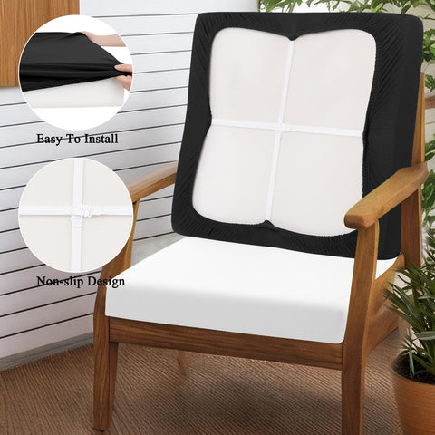 HEBE RUGS elastic cushion cover with straps fits many chair sizes.
