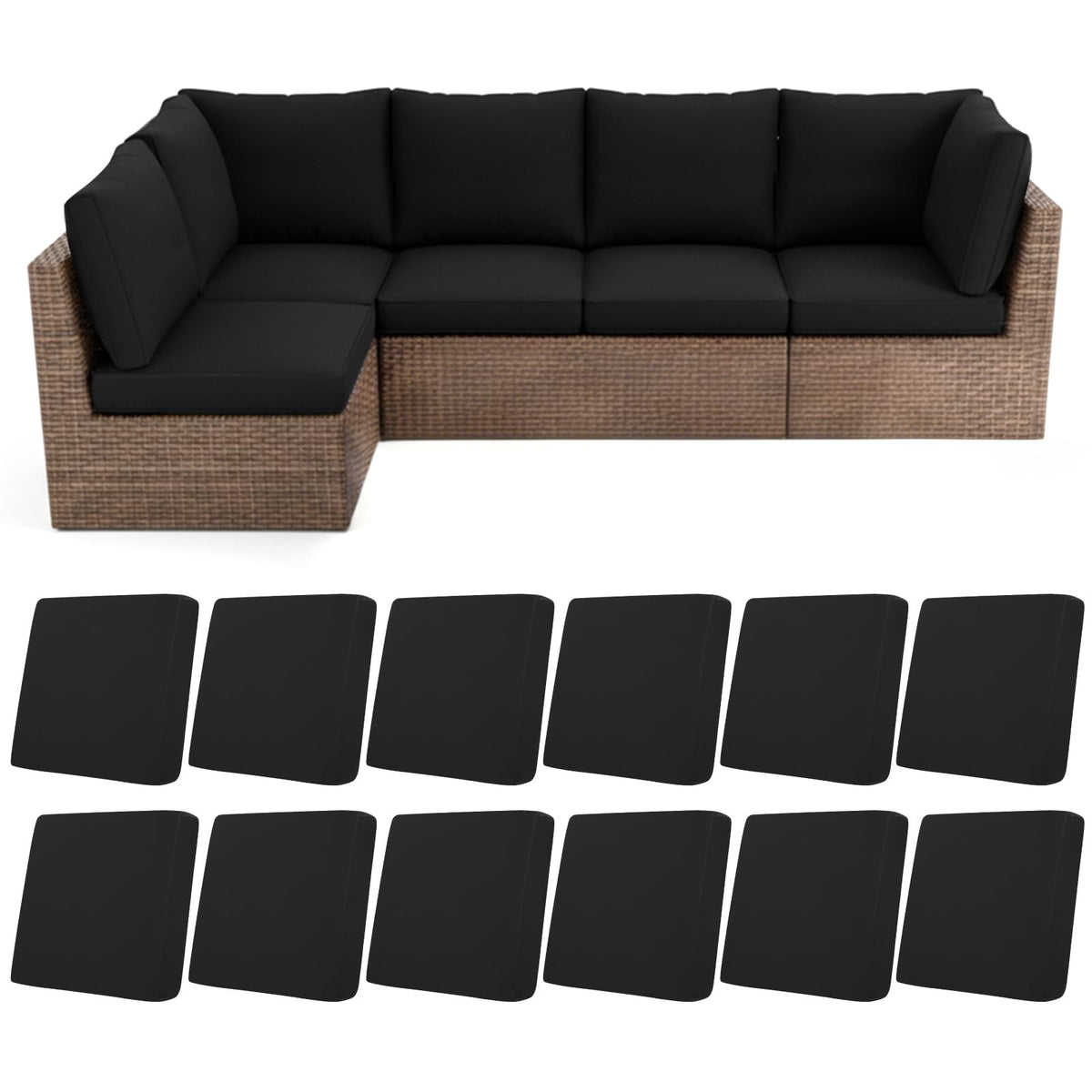 HEBE RUGS stretch cushion covers with 12-piece set, quick outdoor chair refresh.