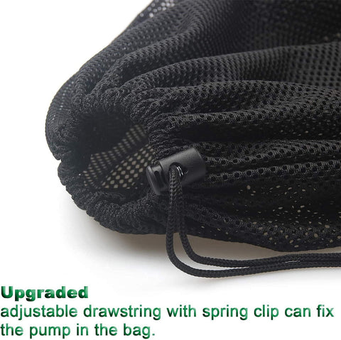 Hecaty pump bag with drawstring keeps the pump securely contained