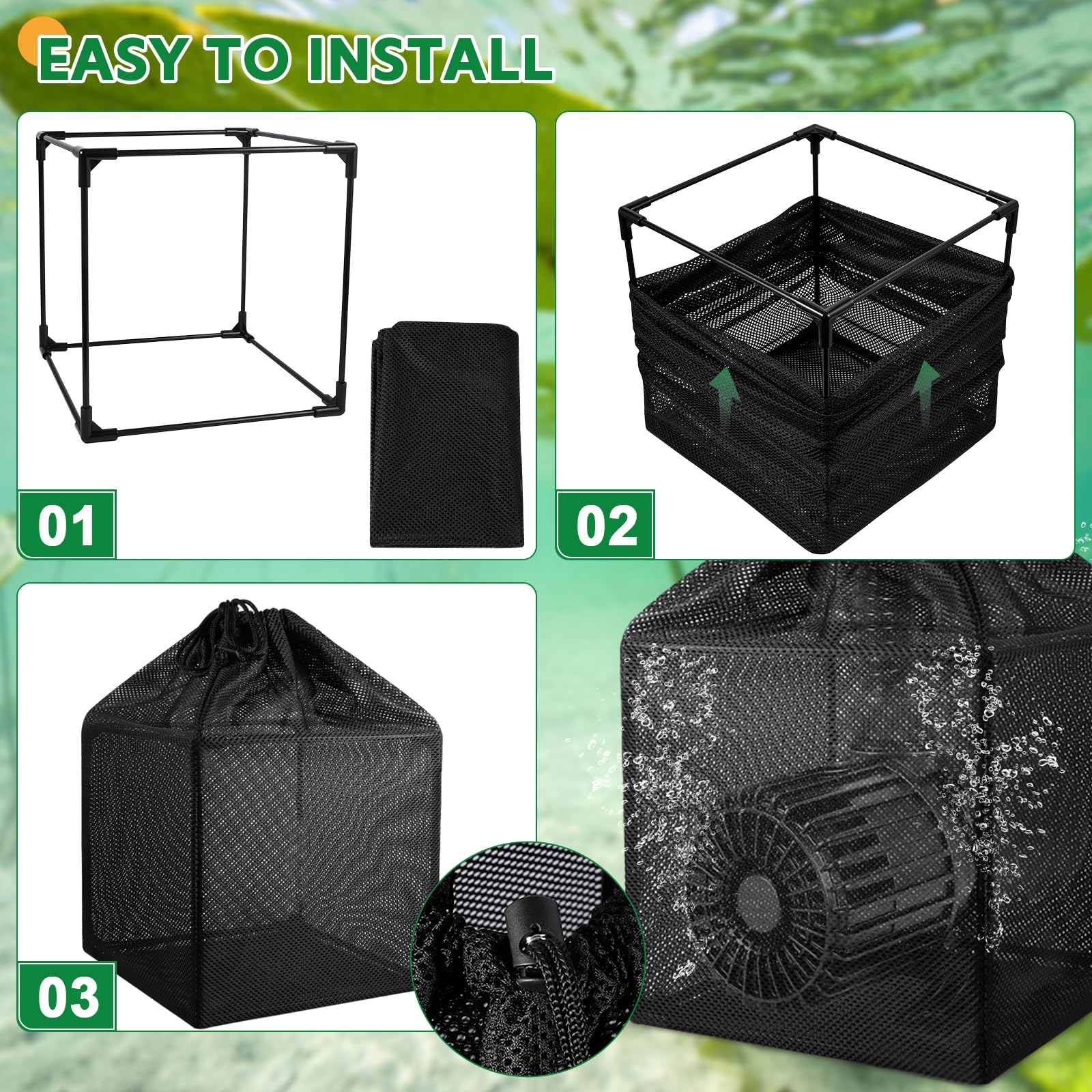 Hecaty frame-inside bag improves pump protection during filtration.