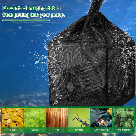 Hecaty outdoor pond bag used with pond, fountain, or waterfall setup.