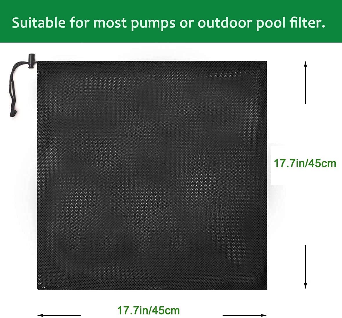Hecaty barrier bag close-up reveals 1.7 mm mesh for clog resistance