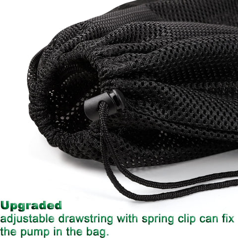 Hecaty barrier bag with adjustable drawstring secures the pump