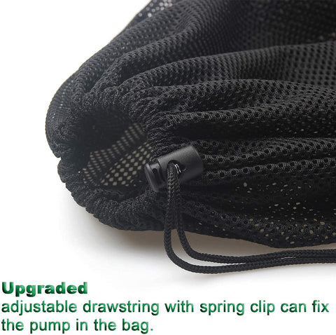 Two-pack Hecaty bags ready for outdoor pond filtration tasks.