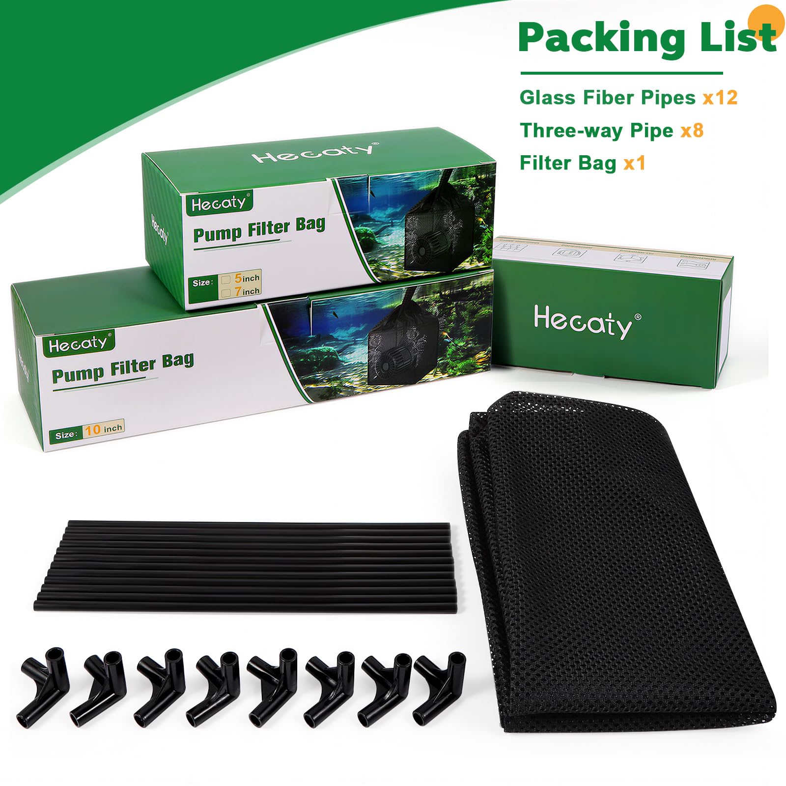 Hecaty filter bag used with waterfalls and fountains for easy maintenance.