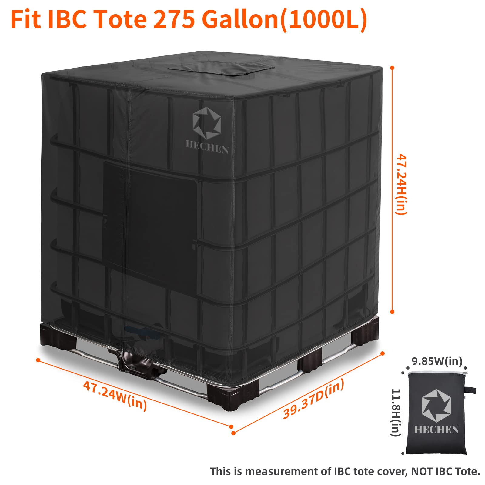 HECHEN IBC tote cover nano material provides lightweight weather resistance.