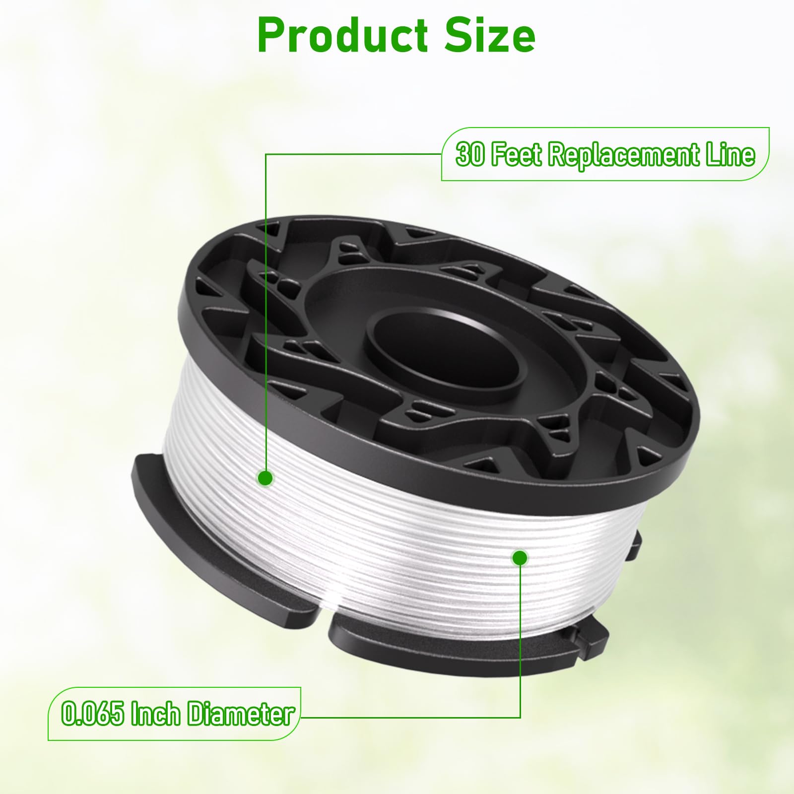 Hechuang AF-100 cap replacement securing the spool during mowing.