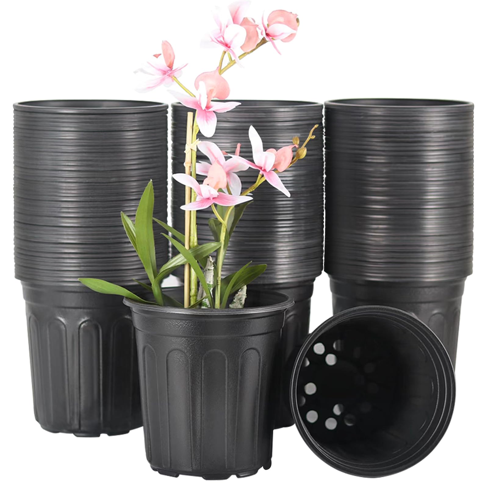 HECTOLIFE 1-gallon nursery pot with drainage holes, ideal for seedling starters.