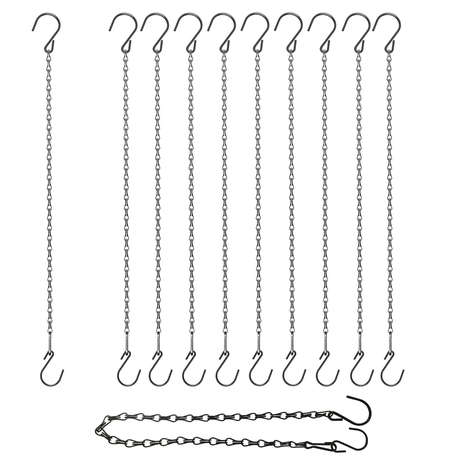 HEDGBOBO adjustable hanging chain 25inch with hooks for secure suspensions.