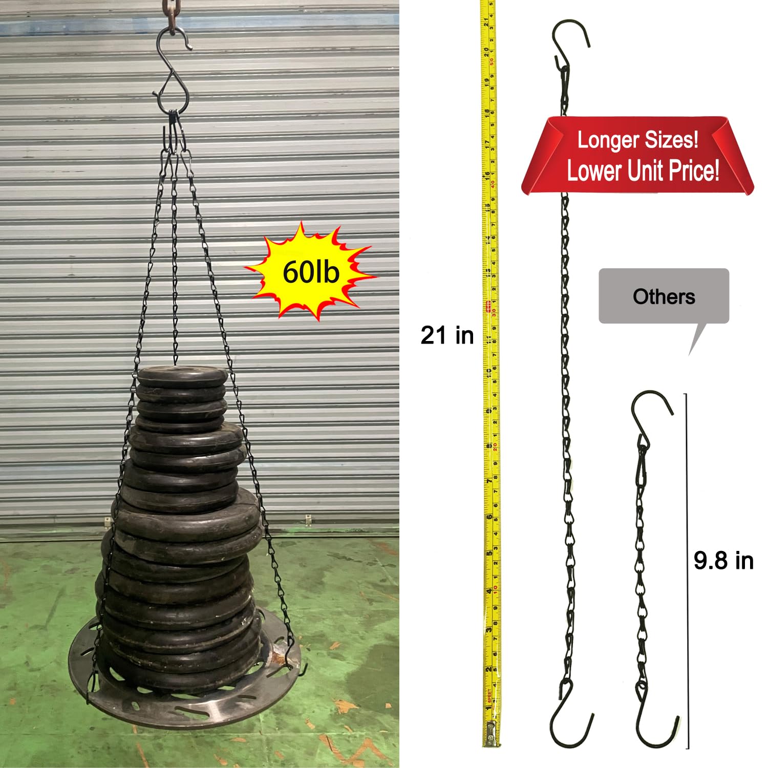 HEDGBOBO hanging-basket chain supports secure planter suspensions.
