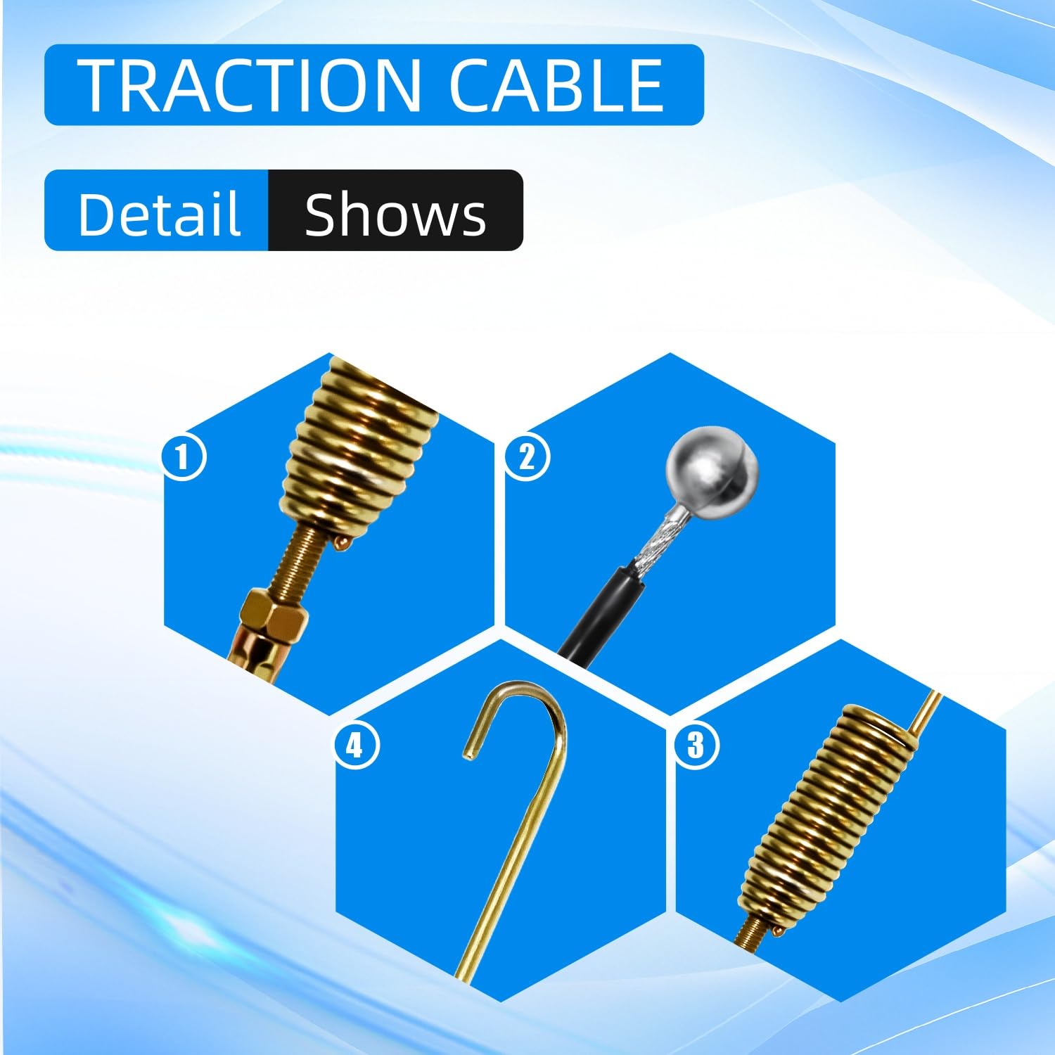 Hedie Traction Cable supports OHXE heavy duty Toro models