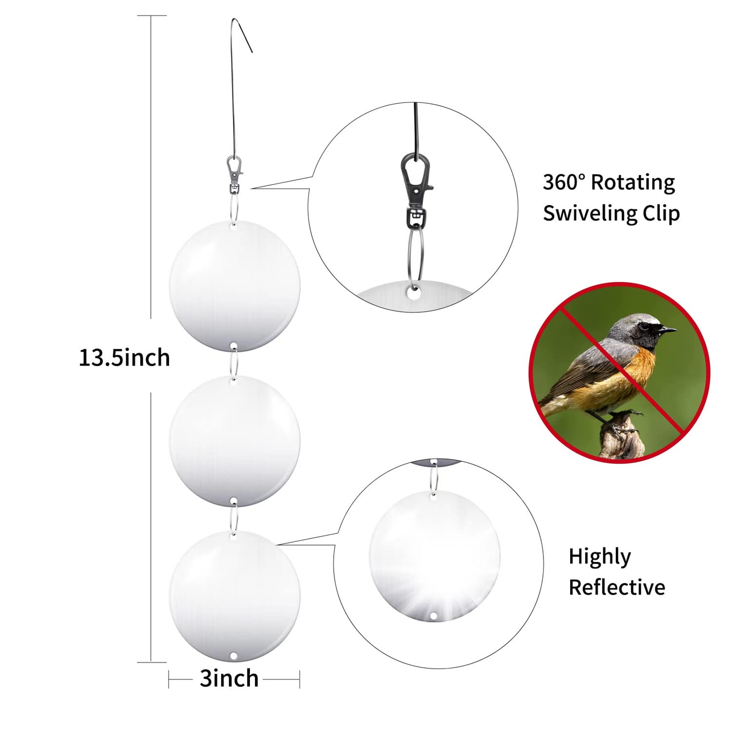 Hedoc Bird Deterrent Disc Outdoor Assembly showing easy installation