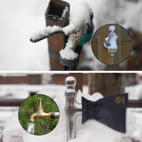 Hedoc Pro four-season protection shields faucets from weather.