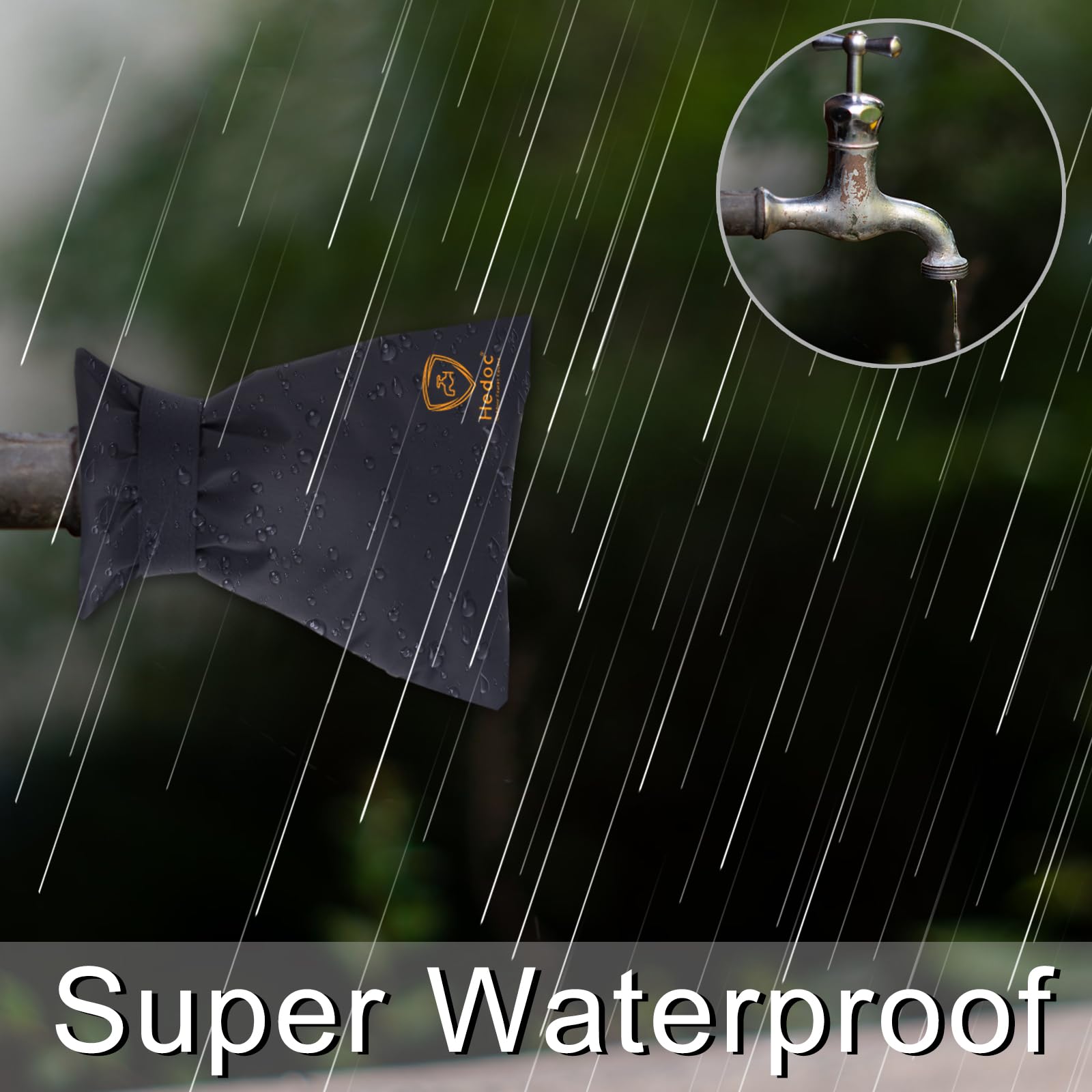 Hedoc Pro universal-fit spigot cover accommodates many faucet types.