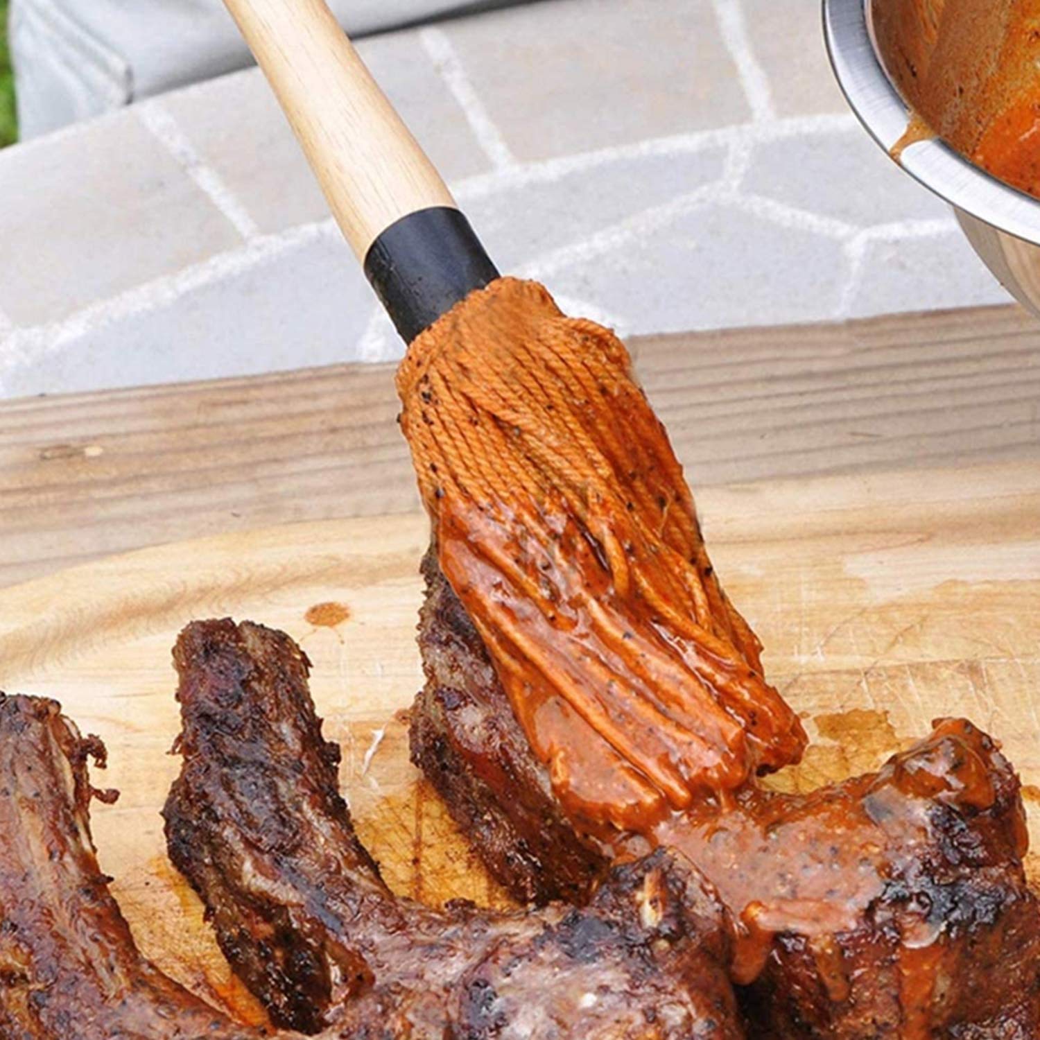 Versatile Hedume mop for basting meat and buttered pastries.