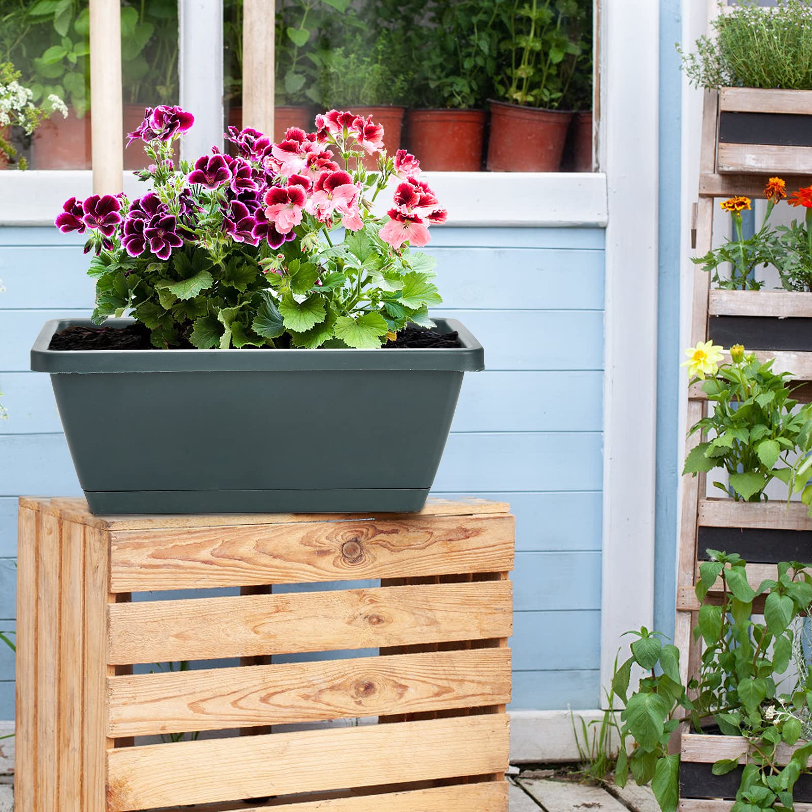 Hedume drainage holes flower planter promotes healthy soil aeration and root growth.