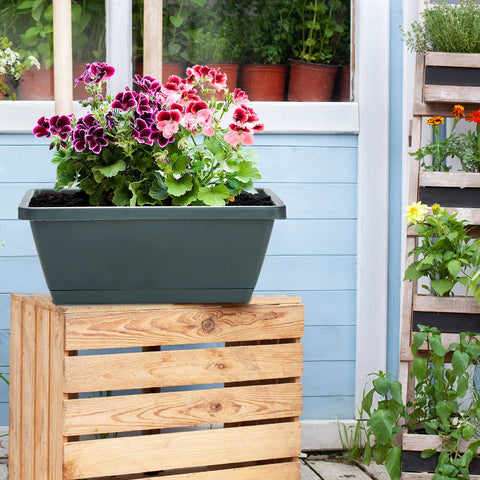 Hedume drainage holes flower planter promotes healthy soil aeration and root growth.