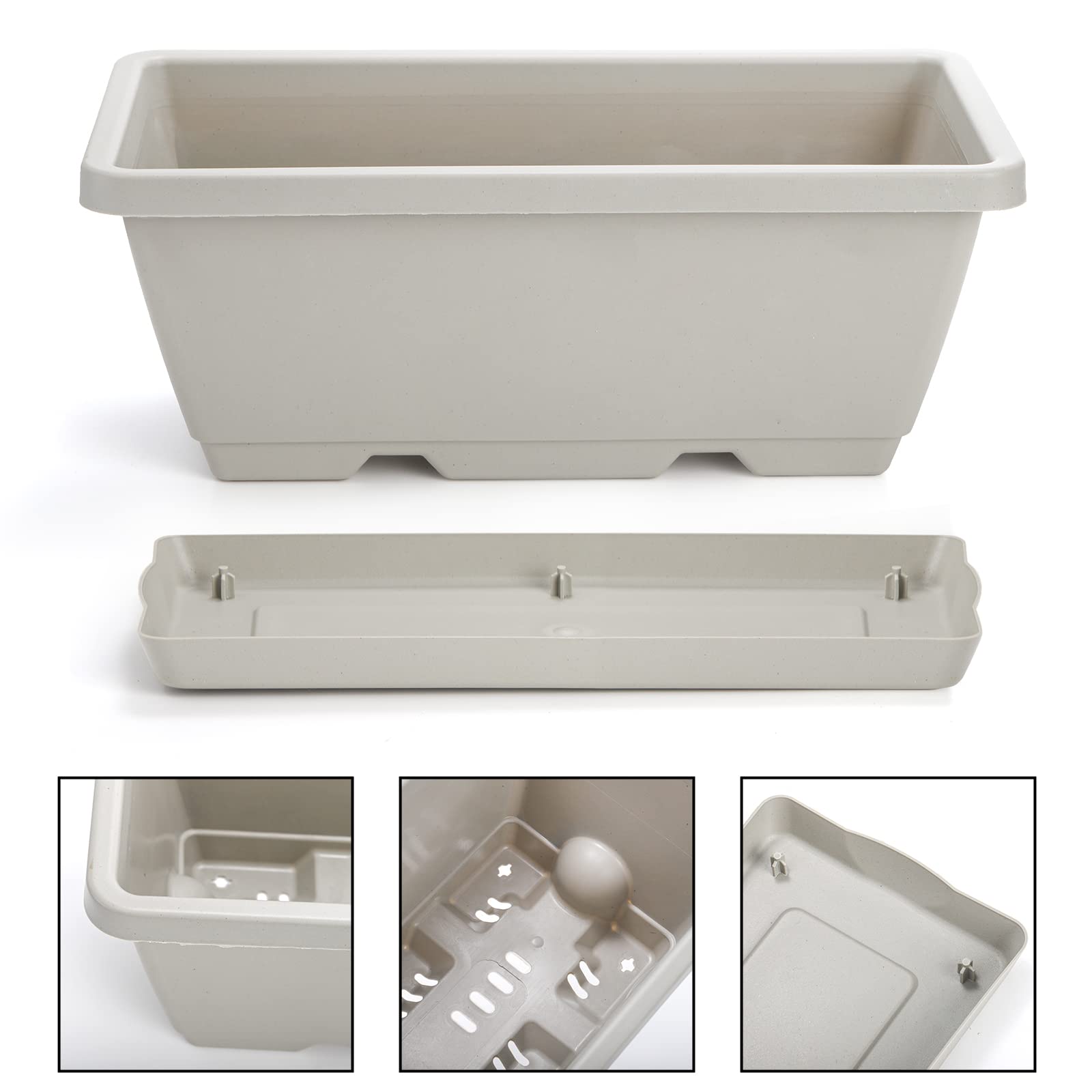 Hedume outdoor decorative flower box enhances patios with durable, weather-resistant plastic.