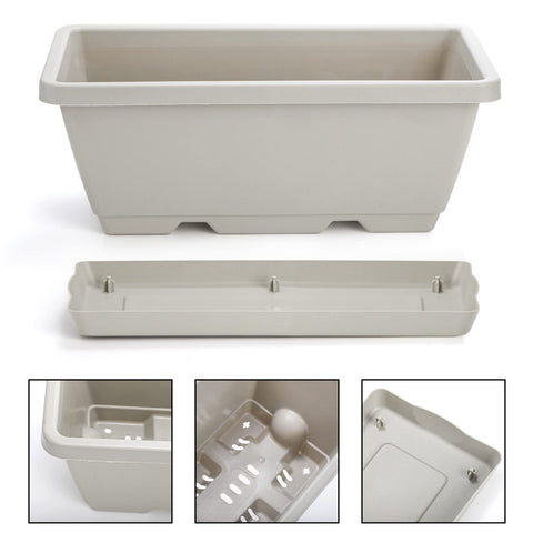 Hedume outdoor decorative flower box enhances patios with durable, weather-resistant plastic.