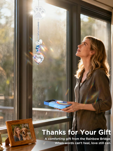 Heelay Pet Memorial Suncatcher feels like a hug from Rainbow Bridge as a gift
