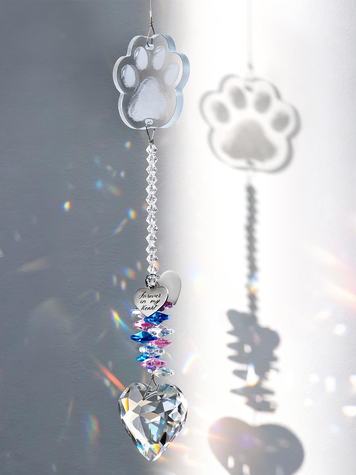 Heelay Pet Memorial Suncatcher with name heart allows personal inscription