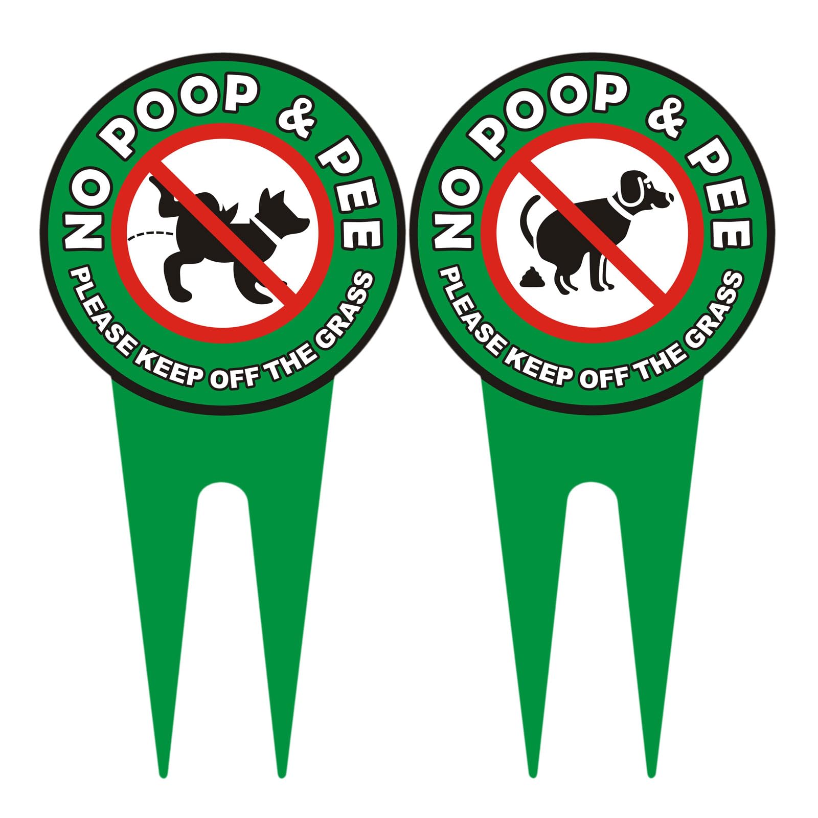 Hefuner dog poop sign 12x6 double-sided to protect your yard from waste