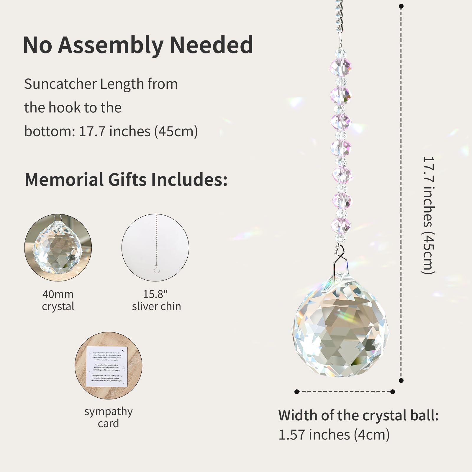 HEGELDA crystal sun catcher capturing light for gentle remembrance