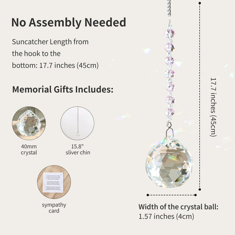 HEGELDA crystal sun catcher capturing light for gentle remembrance