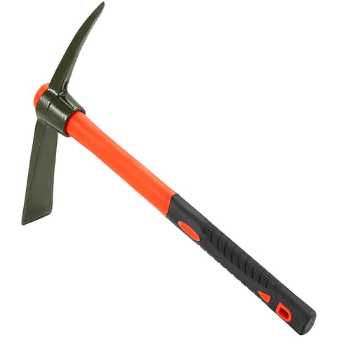 HEIHAK 15-inch pick mattock with fiberglass handle for easier digging.