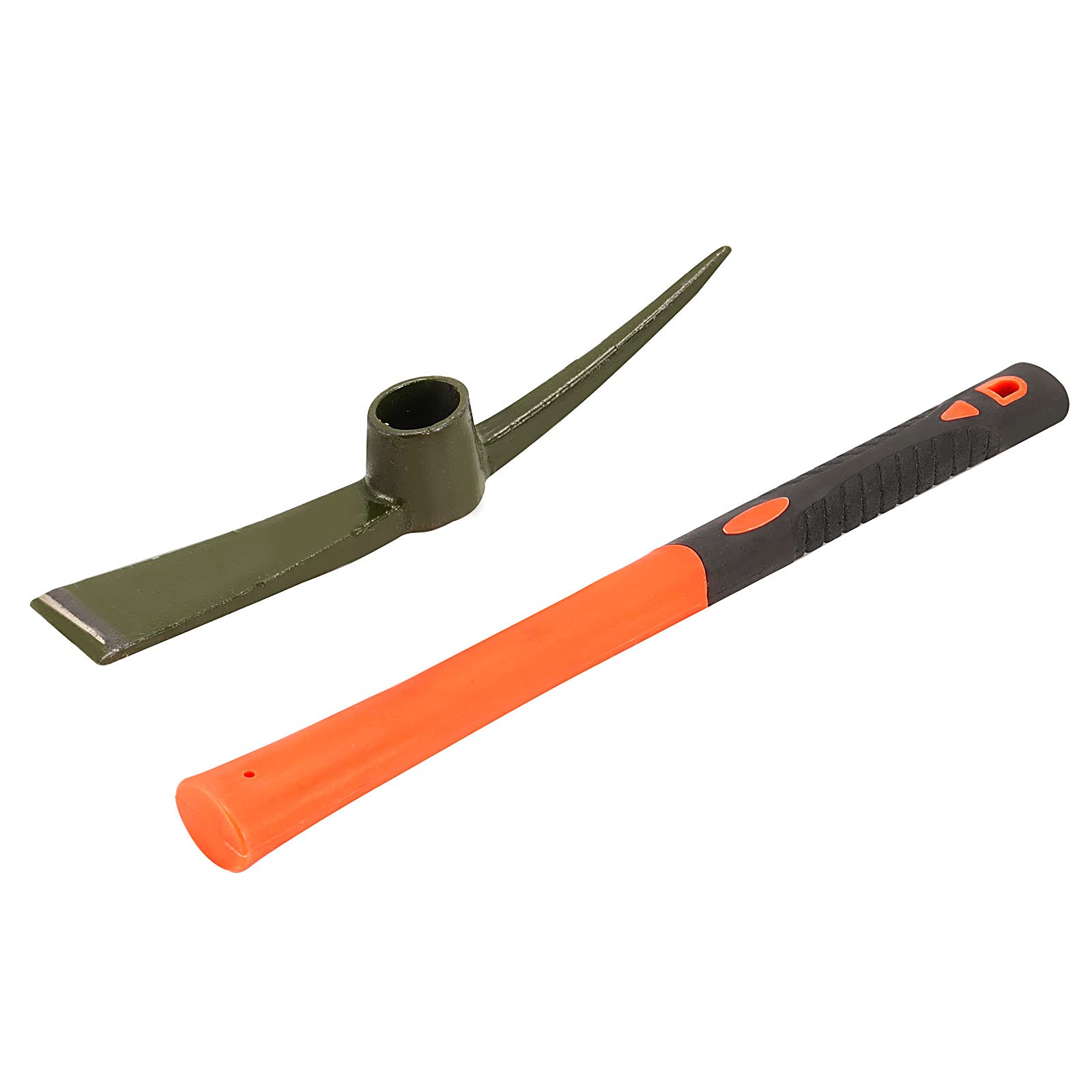 HEIHAK neon orange handle helps locate tool in dense gardens.