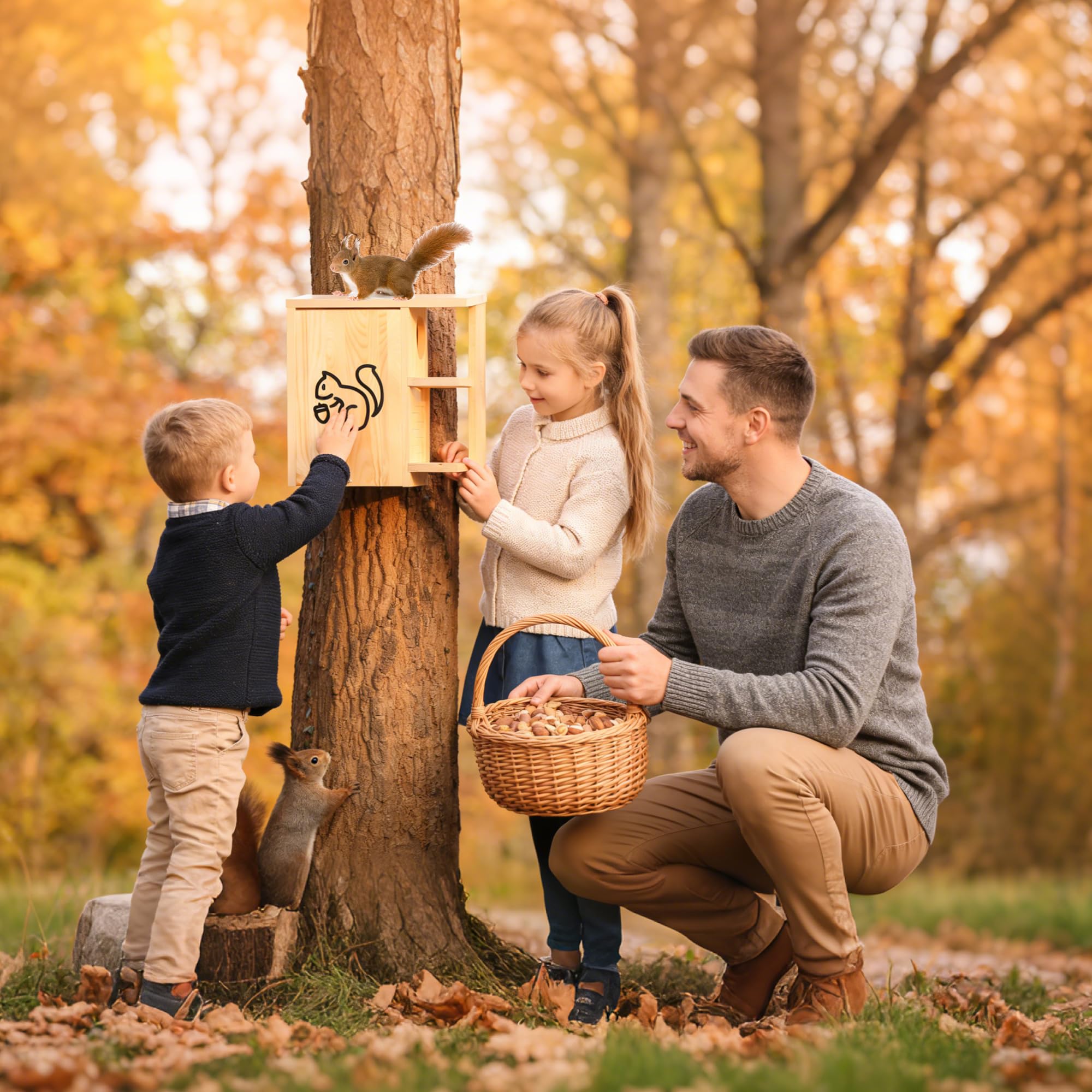 HEILFNL Widened Large Squirrel House easy assembly with included hardware