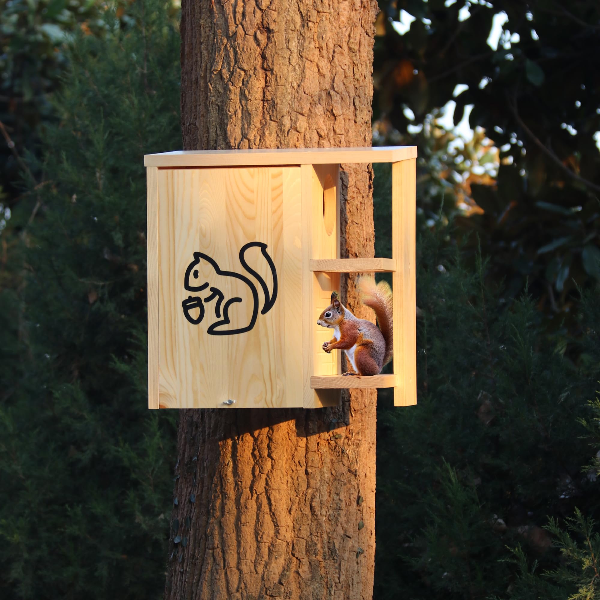 HEILFNL Widened Large Squirrel House ventilation holes promote fresh air inside