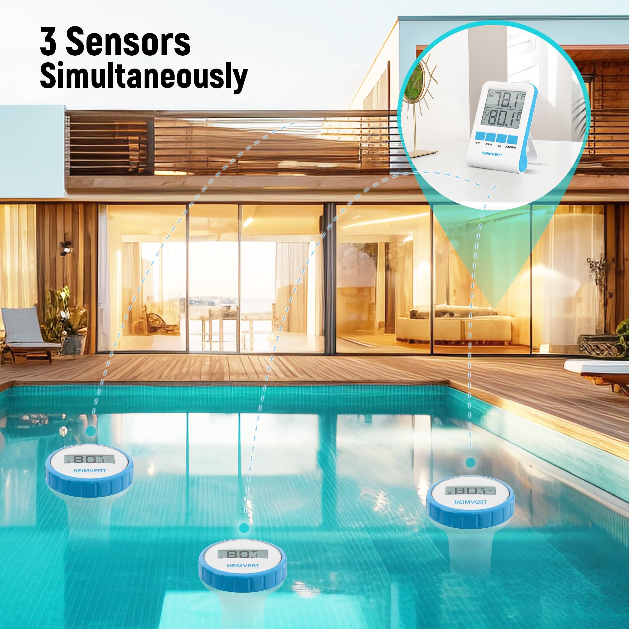 HEIMVERT mint blue thermometer for easy readings and quick checks
