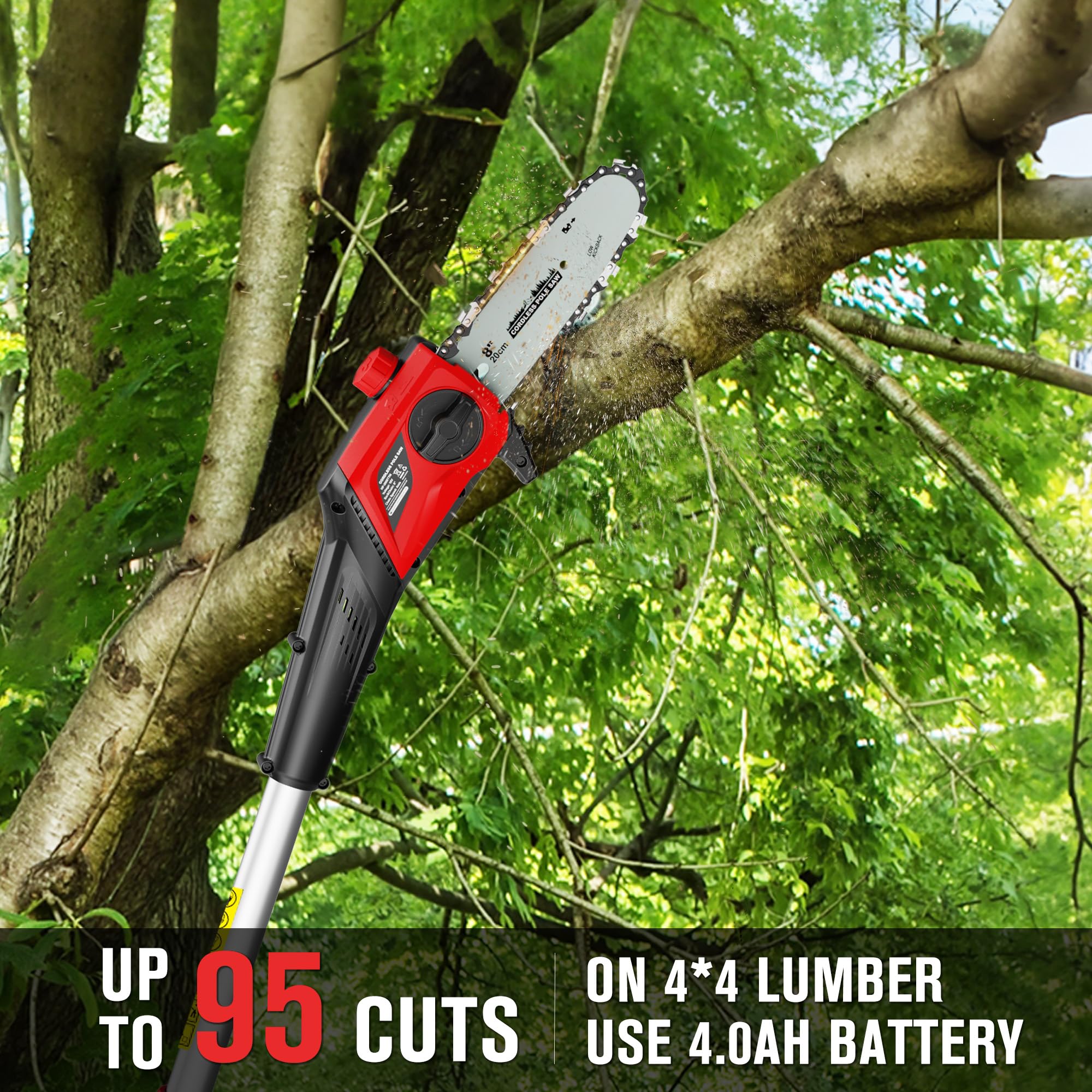 HEINPRO 14.2 ft reach enables shoulder-height trimming
